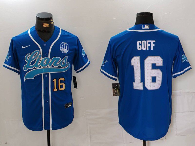 Men Detroit Lions #16 Goff Blue Second generation joint name 2024 Nike Limited NFL Jersey style 8154->detroit lions->NFL Jersey